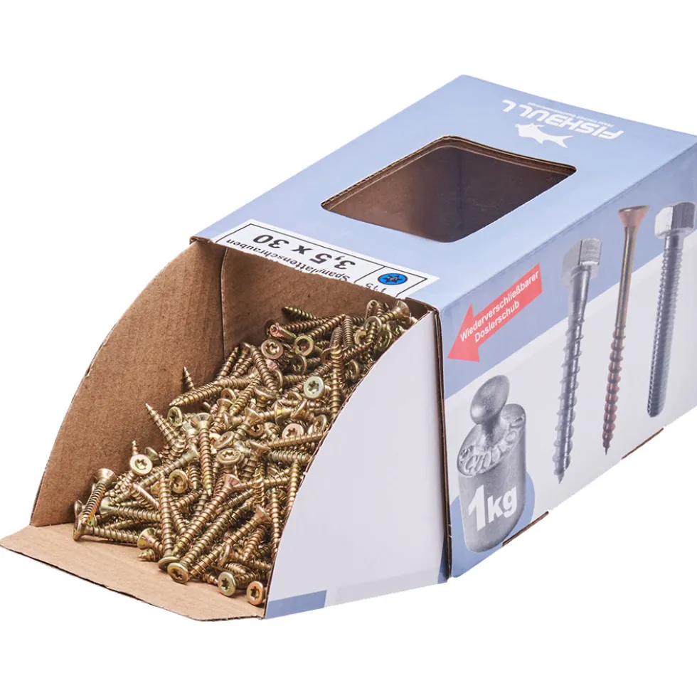Spanplattenschraube 3,5x30 mm IVZ 1kg FISHBULL-Pack Senkkopf Vollgewinde
