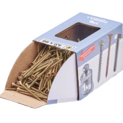Spanplattenschraube 4x60 mm PZ 1kg FISHBULL-Pack Senkkopf Vollgewinde Kreuzschlitz