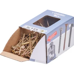 Spanplattenschraube 4 x 70 mm PZ 1kg FISHBULL-Pack Senkkopf Teilgewinde Kreuzschlitz