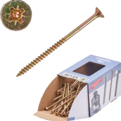 Spanplattenschraube 5,0 x 80 mm PZ 1kg FISHBULL-Pack Senkkopf Teilgewinde Kreuzschlitz