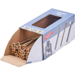 Spanplattenschraube 6,0x140 mm PZ 1kg FISHBULL-Pack Senkkopf Teilgewinde Kreuzschlitz