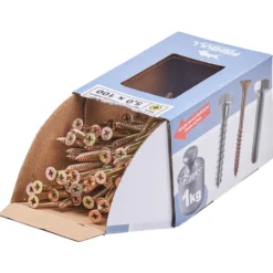 Spanplattenschraube 5,0 x 100 mmPZ 1kg FISHBULL-Pack Senkkopf Teilgewinde Kreuzschlitz