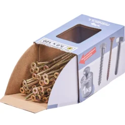 Spanplattenschraube 5,0x120 mm PZ 1kg FISHBULL-Pack Senkkopf Teilgewinde Kreuzschlitz