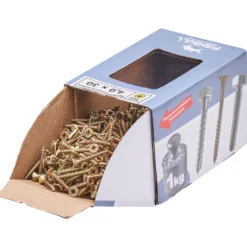 Spanplattenschraube 4,0x30 mm PZ 1kg FISHBULL-Pack Senkkopf Vollgewinde Kreuzschlitz