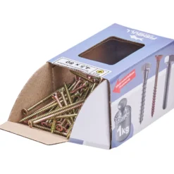 Spanplattenschraube 4,5x80 mm PZ 1kg FISHBULL-Pack Senkkopf Teilgewinde Kreuzschlitz