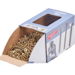 Spanplattenschraube 4,0x25 mm PZ 1kg FISHBULL-Pack Senkkopf Vollgewinde Kreuzschlitz