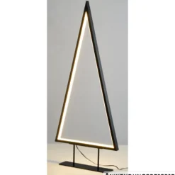 Standdeko LED-Tannenbaum stehend 70 cm aus Metall in Schwarz mit LEDs
