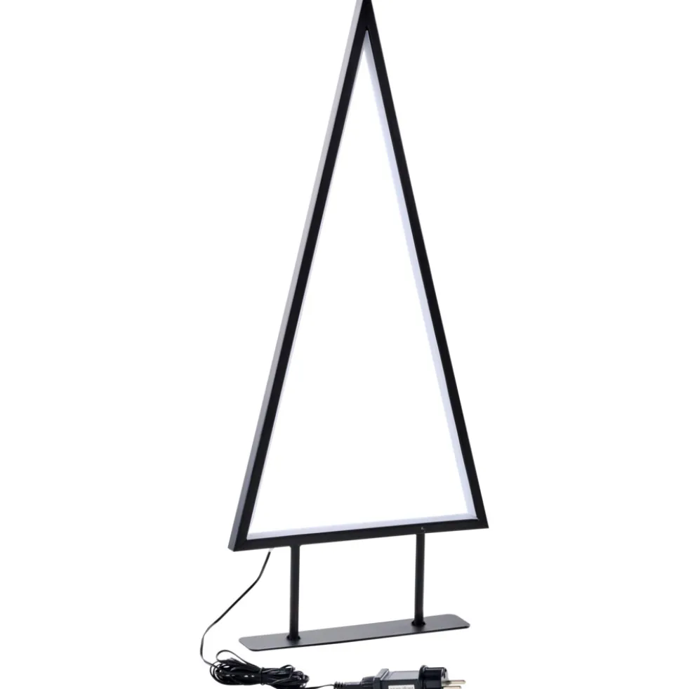 Standdeko LED-Tannenbaum stehend 70 cm aus Metall in Schwarz mit LEDs