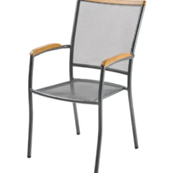 Stapelstuhl 65,5 x 57 x 97 cm Streckmetall mit Holz