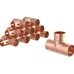 10 Stück Kupfer-Lötfitting T-Stück 22 mm im Vorratspack