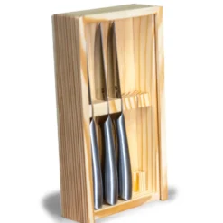 Steakmesser-Set aus Edelstahl 4-teilig in Holzbox