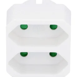 Steckdosenadapter 2-fach für innen weiß