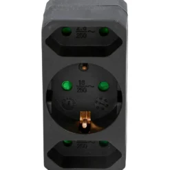 Steckdosenadapter 3-fach für innen schwarz