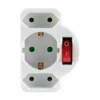 Steckdosenadapter 3-fach mit Schalter weiß für innen
