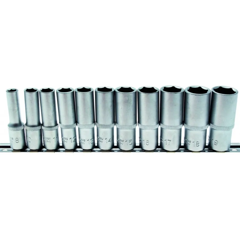 Steckschlüssel-Einsätze tief 8-19 mm, 11-tlg. 3/8''