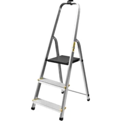 Stehleiter 3-stufig aus Aluminium mit 60 cm Haltebügel