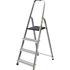 Stehleiter 4-stufig aus Aluminium mit 60 cm Haltebügel