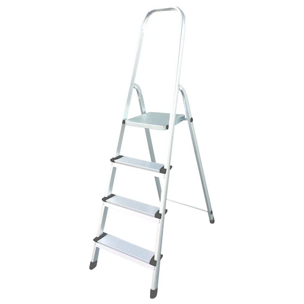 Stehleiter 4-stufig aus Aluminium mit Haltebügel