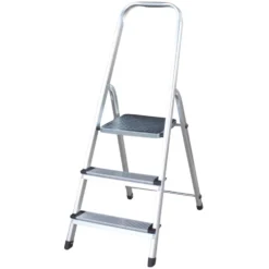 Stehleiter 3-stufig aus Aluminium mit Haltebügel