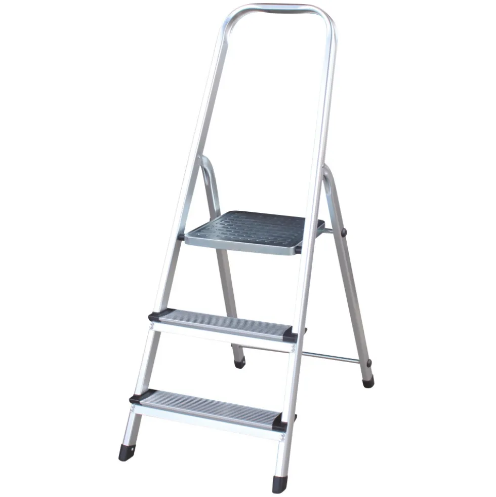Stehleiter 3-stufig aus Aluminium mit Haltebügel