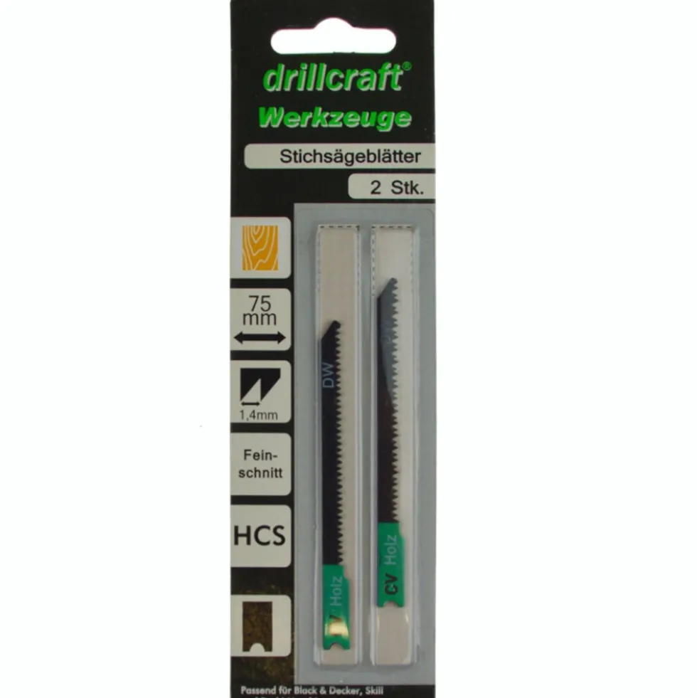 Stichsägeblätter 75 mm HCS Kurven mit U-Schaft 2 Stück