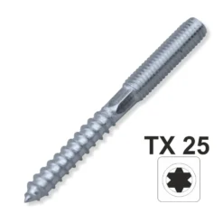 Stockschraube 10 x 80 mm TX Innensechsrund galvanisch verzinkt 6-kant Schlüsselfläche