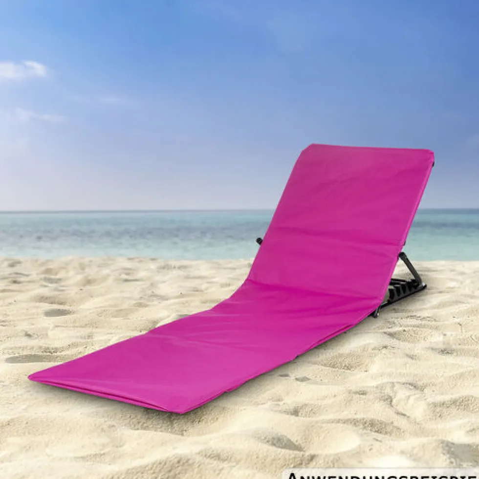 Strandliege klappbar 145 x 47 x 52cm pink