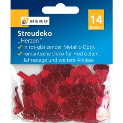 Streudeko Herzen 14 g in rot metallic