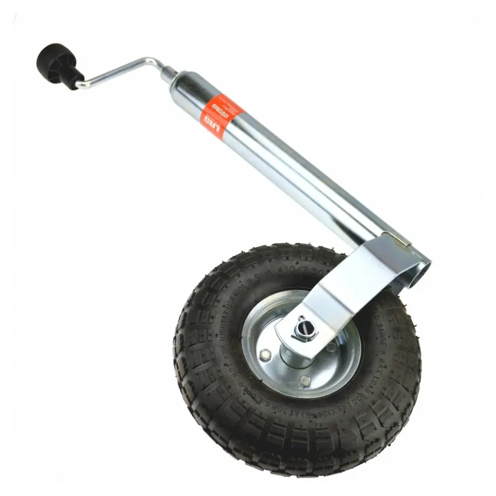 Stützrad Ø48mm mit Kurbel Luftreifen 260x85mm Bugrad Anhängerstützrad