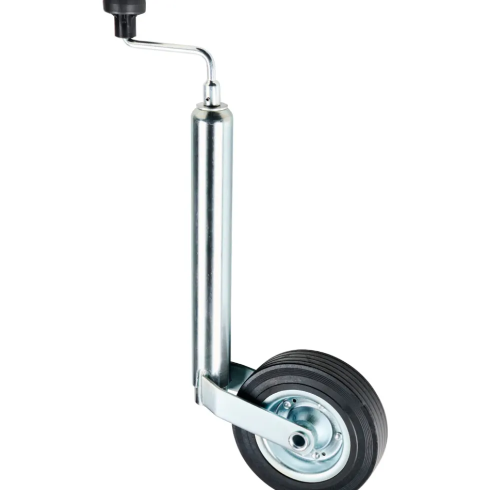Stützrad Ø 48 mm mit Kurbel Vollgummireifen 200 x 50 mm