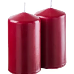Stumpenkerze 2er-Set 120 x Ø 65 mm weinrot