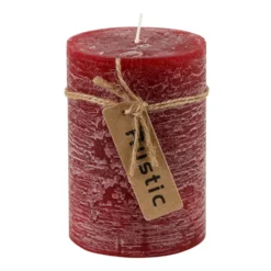 Stumpenkerze Rustic bordeaux 7 x 10 cm