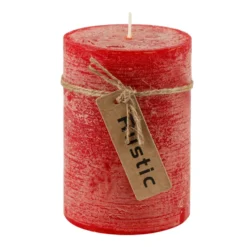 Stumpenkerze Rustic rot 7 x 10 cm