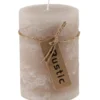 Stumpenkerze Rustic taupe 7 x 10 cm