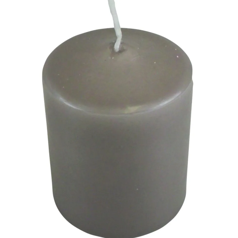 Stumpenkerze taupe 6 x 8 cm
