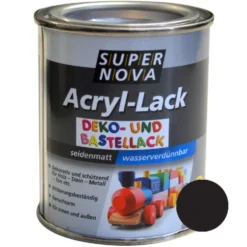 Super Nova Acryl Lack schwarz seidenmatt für innen und außen