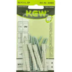 SUPER-Universal-Kragendübel Ø 6 mm mit Spanplattenschrauben, 8 Stück