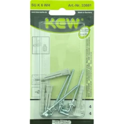 SUPER-Universal-Kragendübel Ø 6 mm mit Winkelhakenschrauben, 4 Stück