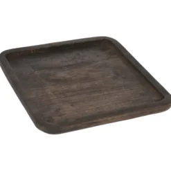 Tablett quadratisch 25 x 25 cm aus gebranntem Mangoholz