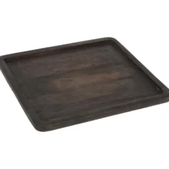 Tablett rechteckig 33 x 30 cm aus gebranntem Mangoholz