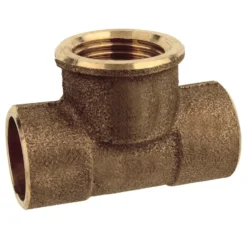 T-Übergangsstück aus Rotguss 15 mm x ½" IG x 15 mm