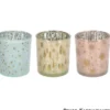 Teelichthalter Glas 5,5cm, 3-fach sortiert