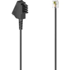 Telefonkabel TAE-F-Stecker 3 m Modular-Stecker 6p4c in Schwarz