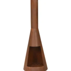 Terrassen-Kamin Ø35 x 100 cm rostfarben