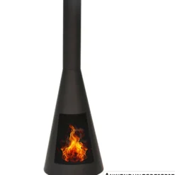 Terrassen-Kamin 30x30x100 cm schwarz