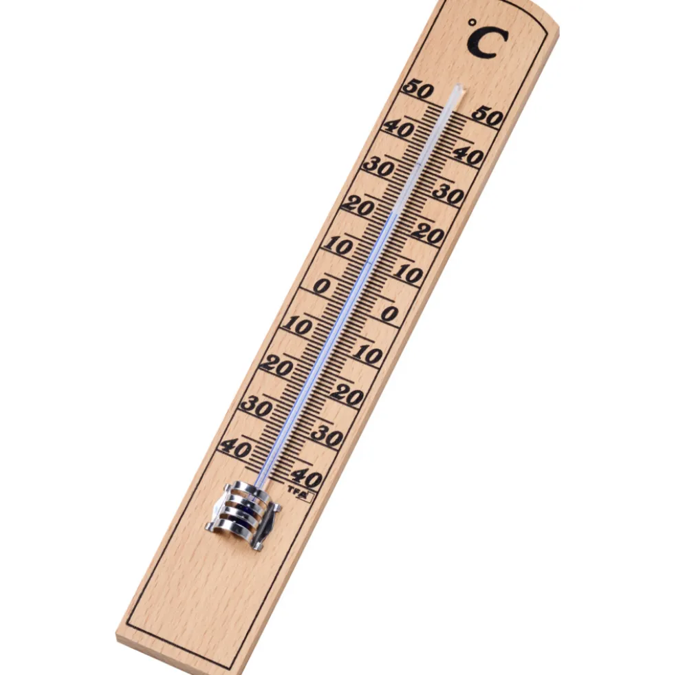 Thermometer für den Innenbereich aus Buche zum Aufhängen