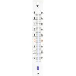 Thermometer in Weiß aus gebürstetem Edelstahl
