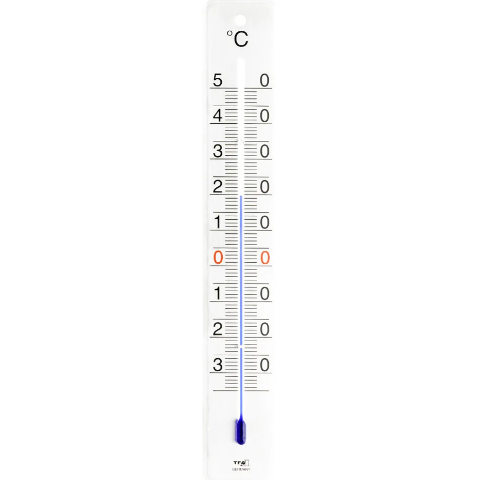 Thermometer in Weiß aus gebürstetem Edelstahl