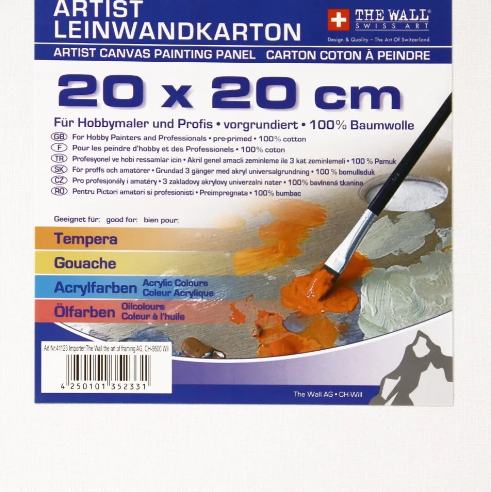 The Wall Artist Leinwandkarton 20 x 20 cm in Weiß