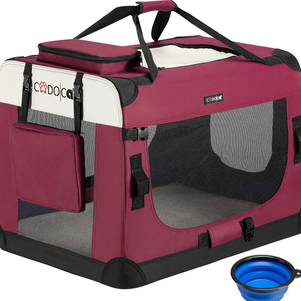 Tiertransportbox L 70 x 52 x 50 cm dunkelrot